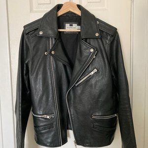 Topman Black Leather BikerJacket, Mens Small